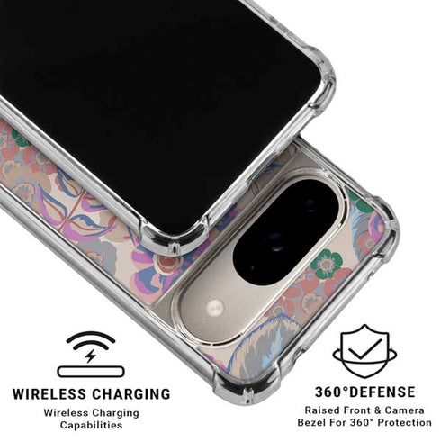 Warm Taupe Floral Google Pixel 10 Clear Case
